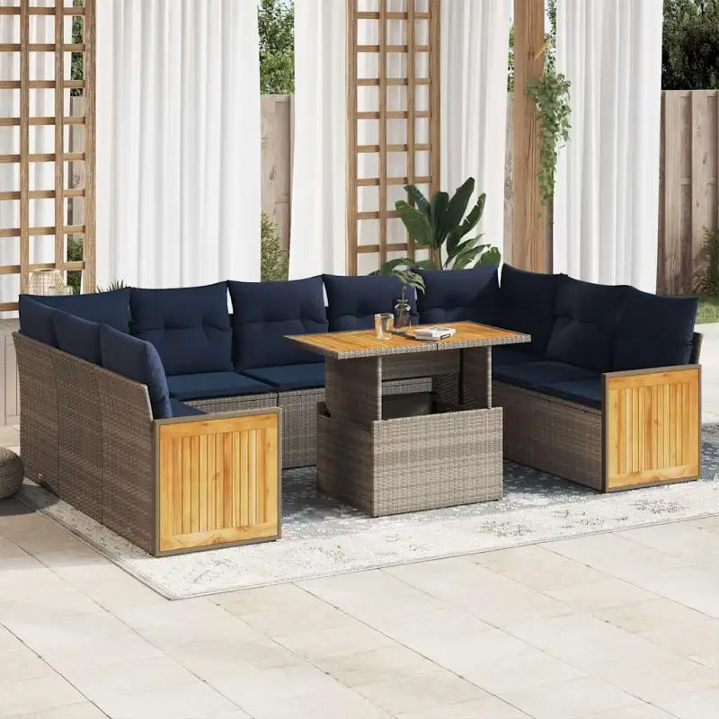 Grijze loungeset met waterdichte tas en gepoedercoat staal voor buiten - Tuinsets