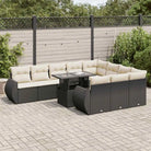 Grijze loungeset met waterdichte tas en gepoedercoat staal voor buiten - Zwart en crème - Tuinsets