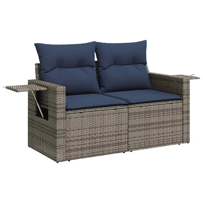 Grijze loungeset met waterdichte tas en gepoedercoat staal voor buitenplezier - Grijs / met opbergruimte - Tuinsets
