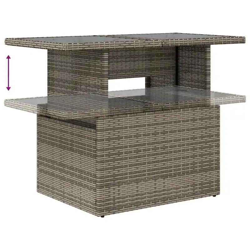 Grijze loungeset met waterdichte tas en gepoedercoat staal voor buitenplezier - Grijs / met opbergruimte - Tuinsets
