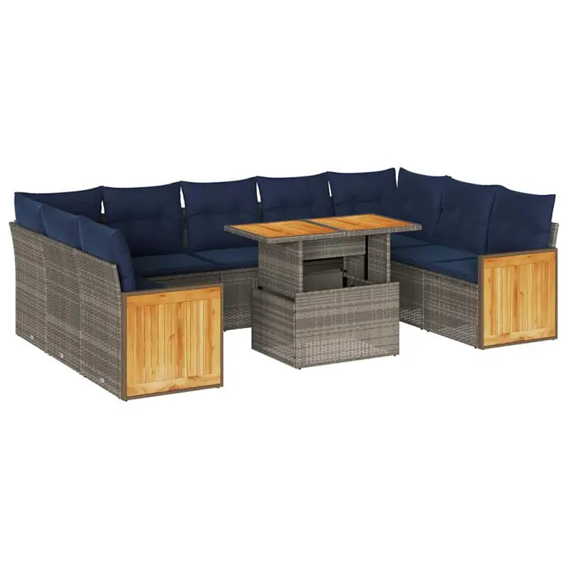 Grijze loungeset met waterdichte tas en gepoedercoat staal voor buiten - Tuinsets