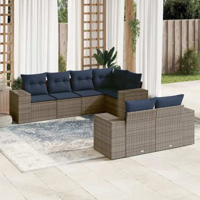 Grijze loungeset met waterdichte zak en gepoedercoat staal afmetingen - Grijs - Tuinsets