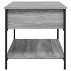 Grijze Salontafel met bewerkt hout en verstelbare poten - Salontafels
