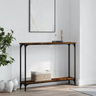 Grijze Sonoma bijzettafel met bewerkt hout en verstelbare poten - Gerookt eiken / 1 / 100 cm - Bijzettafels
