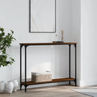 Grijze Sonoma bijzettafel met bewerkt hout en verstelbare poten - bruin eikenkleur / 1 / 100 cm - Bijzettafels
