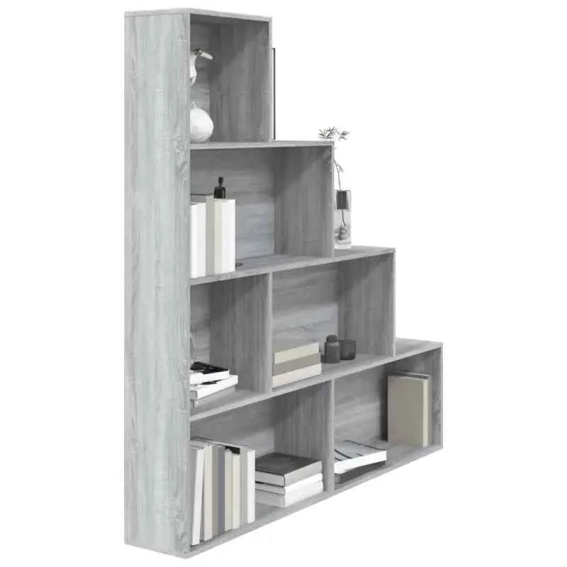Grijze Sonoma boekenkast met strak design en gemakkelijk schoon te maken