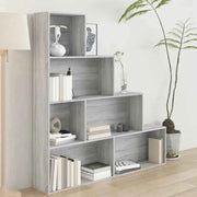 Grijze Sonoma boekenkast met strak design en gemakkelijk schoon te maken