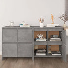 Grijze Sonoma dressoir in bewerkt hout met minimalistisch design - Betongrijs / 1 - Dressoirs & buffetkasten