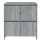 Grijze Sonoma dressoir in bewerkt hout met minimalistisch design - Dressoirs & buffetkasten