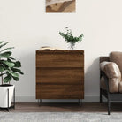 Grijze Sonoma Dressoir met bewerkt hout en ijzeren poten - Bruineiken / 1 - Dressoirs & buffetkasten