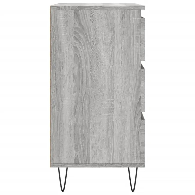 Grijze Sonoma Dressoir met bewerkt hout en ijzeren poten - Dressoirs & buffetkasten