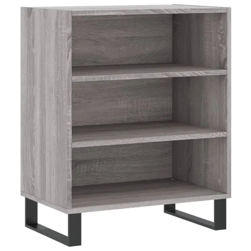 Grijze Sonoma dressoir met bewerkt hout en ijzeren Poten - Dressoirs & buffetkasten