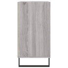 Grijze Sonoma dressoir met bewerkt hout en ijzeren Poten - Dressoirs & buffetkasten
