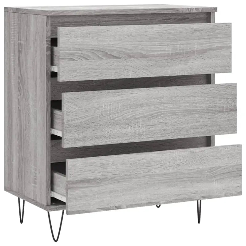 Grijze Sonoma Dressoir met bewerkt hout en ijzeren poten - Dressoirs & buffetkasten