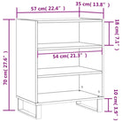 Grijze Sonoma dressoir met bewerkt hout en ijzeren Poten - Dressoirs & buffetkasten