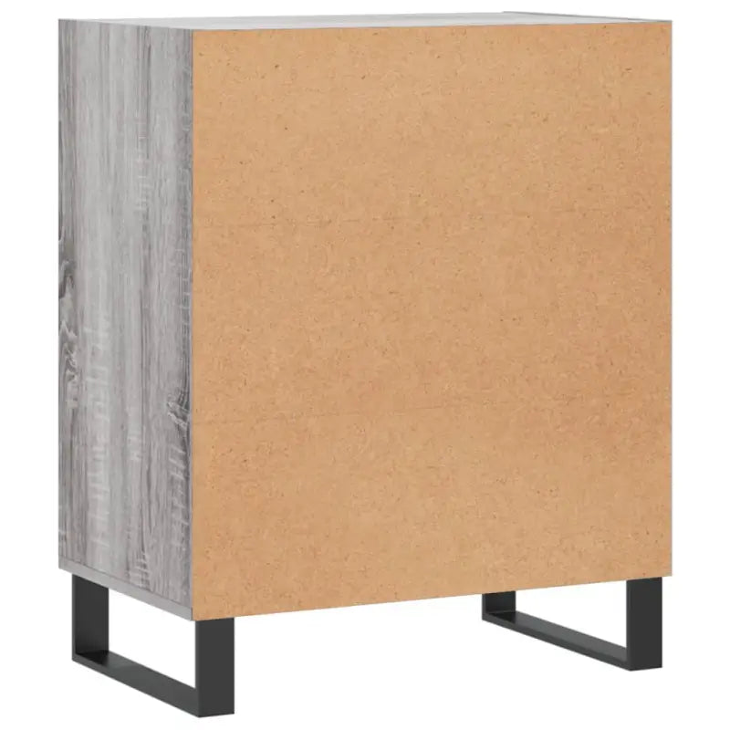 Grijze Sonoma dressoir met bewerkt hout en ijzeren Poten - Dressoirs & buffetkasten