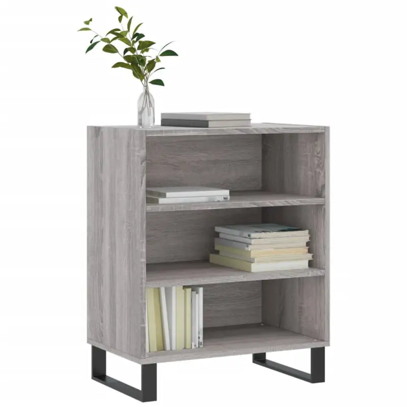Grijze Sonoma dressoir met bewerkt hout en ijzeren Poten - Dressoirs & buffetkasten