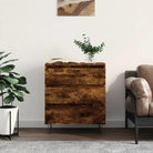 Grijze Sonoma Dressoir met bewerkt hout en ijzeren poten - Gerookt eiken / 1 - Dressoirs & buffetkasten