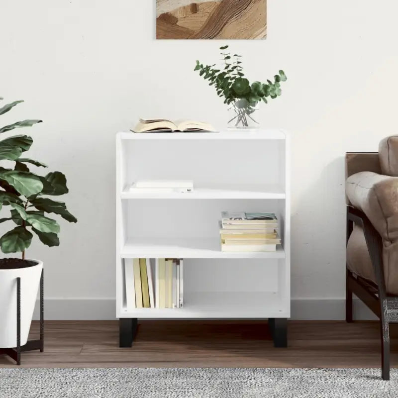 Grijze Sonoma dressoir met bewerkt hout en ijzeren Poten - Wit / 1 - Dressoirs & buffetkasten