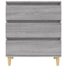 Grijze Sonoma dressoir met houten poten en bewerkt hout - Dressoirs & buffetkasten