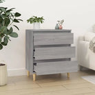 Grijze Sonoma dressoir met houten poten en bewerkt hout - Dressoirs & buffetkasten
