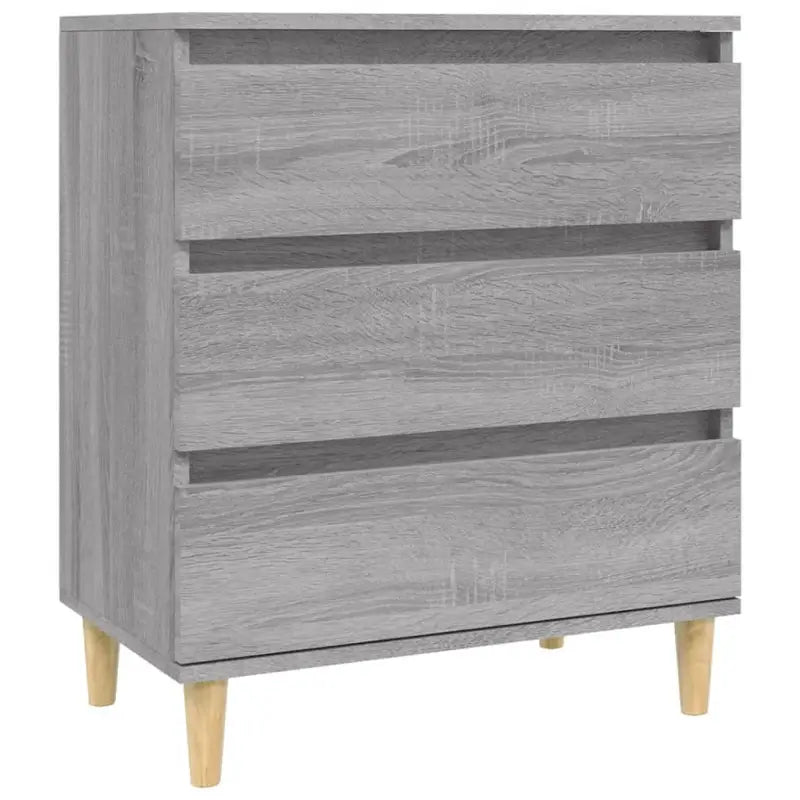 Grijze Sonoma dressoir met houten poten en bewerkt hout - Dressoirs & buffetkasten