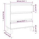 Grijze Sonoma dressoir met houten poten en bewerkt hout - Dressoirs & buffetkasten