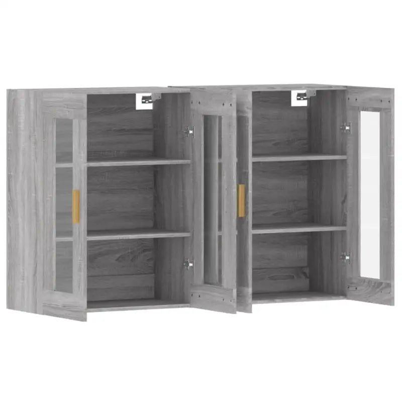 Grijze Sonoma Dressoirs met Extra Opbergruimte en Bewerkt Hout - Dressoirs & buffetkasten