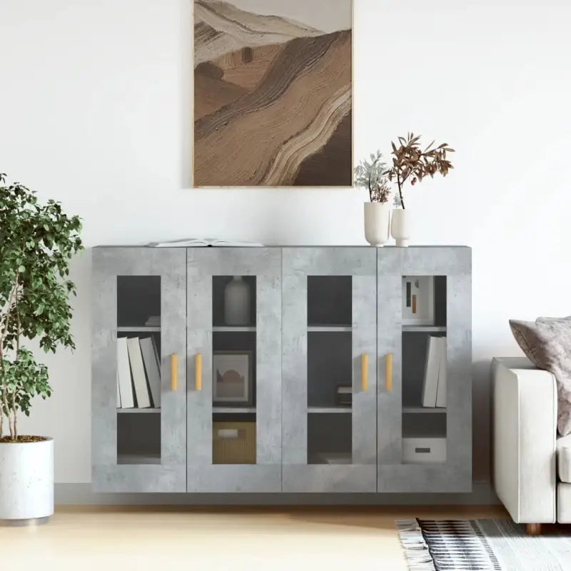Grijze Sonoma Dressoirs met Extra Opbergruimte en Bewerkt Hout - Sonoma eiken / 2 / Hout - Dressoirs & buffetkasten