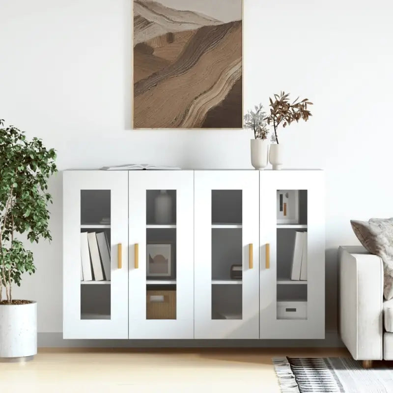 Grijze Sonoma Dressoirs met Extra Opbergruimte en Bewerkt Hout - Wit / 2 / Hout - Dressoirs & buffetkasten
