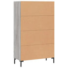 Grijze Sonoma hoge kast met metalen poten voor een moderne uitstraling - Dressoirs & buffetkasten