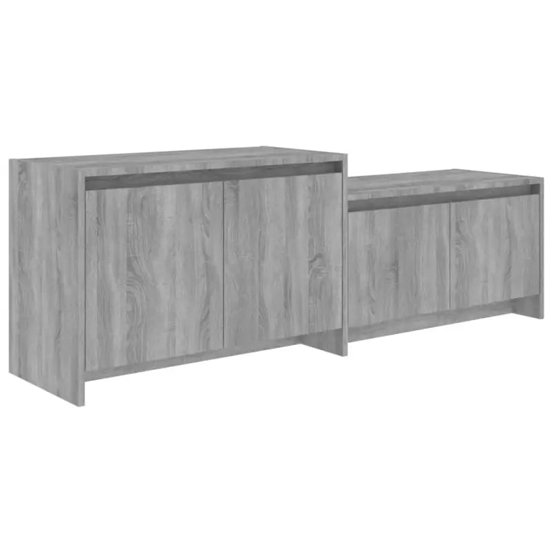 Grijze Sonoma lage kast van bewerkt hout voor je woonkamer - Tv-meubels