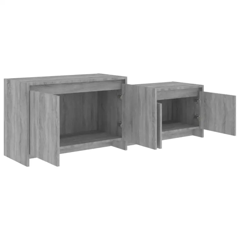 Grijze Sonoma lage kast van bewerkt hout voor je woonkamer - Tv-meubels