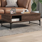 Grijze Sonoma salontafel met bewerkt hout en verstelbare poten - bruin eikenkleur / 1 - Salontafels