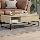 Grijze Sonoma salontafel met bewerkt hout en verstelbare poten - Sonoma eiken / 1 - Salontafels