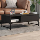 Grijze Sonoma salontafel met bewerkt hout en verstelbare poten - Zwart / 1 - Salontafels