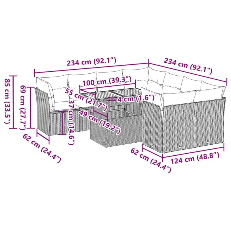 Grijze tuin loungeset met gepoedercoat staal en waterdichte tas - Tuinsets