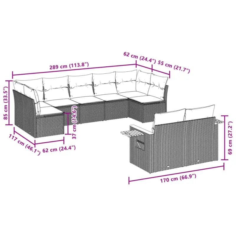 Grijze tuin loungeset met gepoedercoat staal en waterdichte tas - Tuinsets
