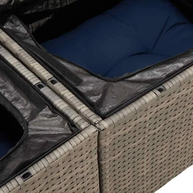 Grijze tuin loungeset met gepoedercoat staal en waterdichte zak - Grijs - Tuinsets