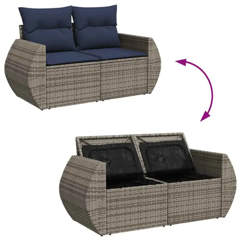 Grijze tuin loungeset met gepoedercoat staal en waterdichte zak - Grijs - Tuinsets