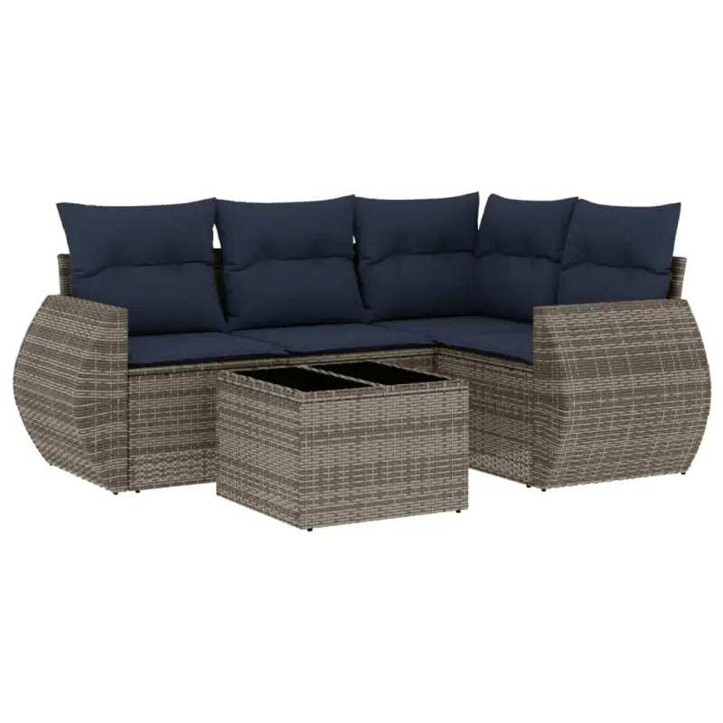Grijze tuin loungeset met waterdichte tas en gepoedercoat staal - Tuinsets