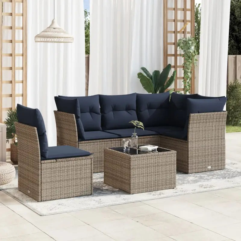 Grijze tuin loungeset met waterdichte tas en gepoedercoat staal - Grijs / Met tafel - Tuinsets