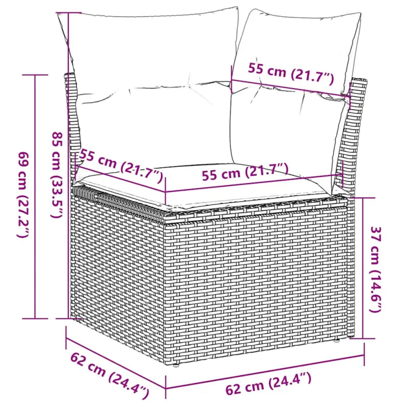 Grijze tuin loungeset met waterdichte tas en gepoedercoat staal - Grijs - Tuinsets