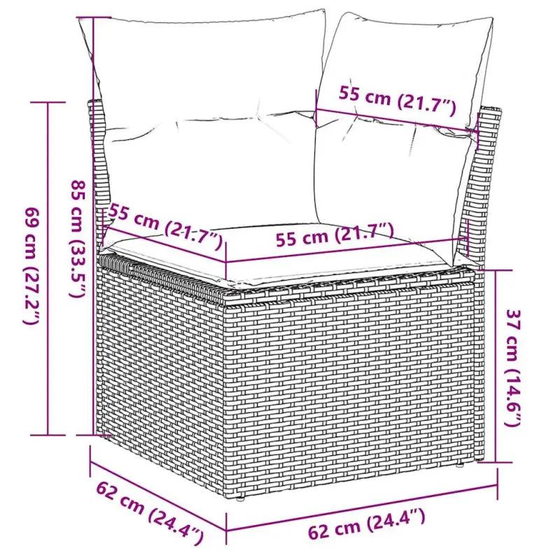 Grijze tuin loungeset met waterdichte tas en gepoedercoat staal - Grijs - Tuinsets