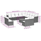Grijze tuin loungeset met waterdichte tas en gepoedercoat staal - Grijs - Tuinsets