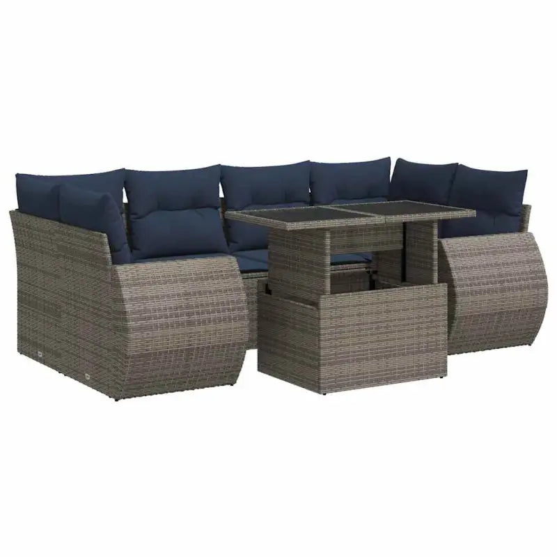 Grijze tuin loungeset van gepoedercoat staal met waterdichte tas - Grijs / met opbergruimte - Tuinsets