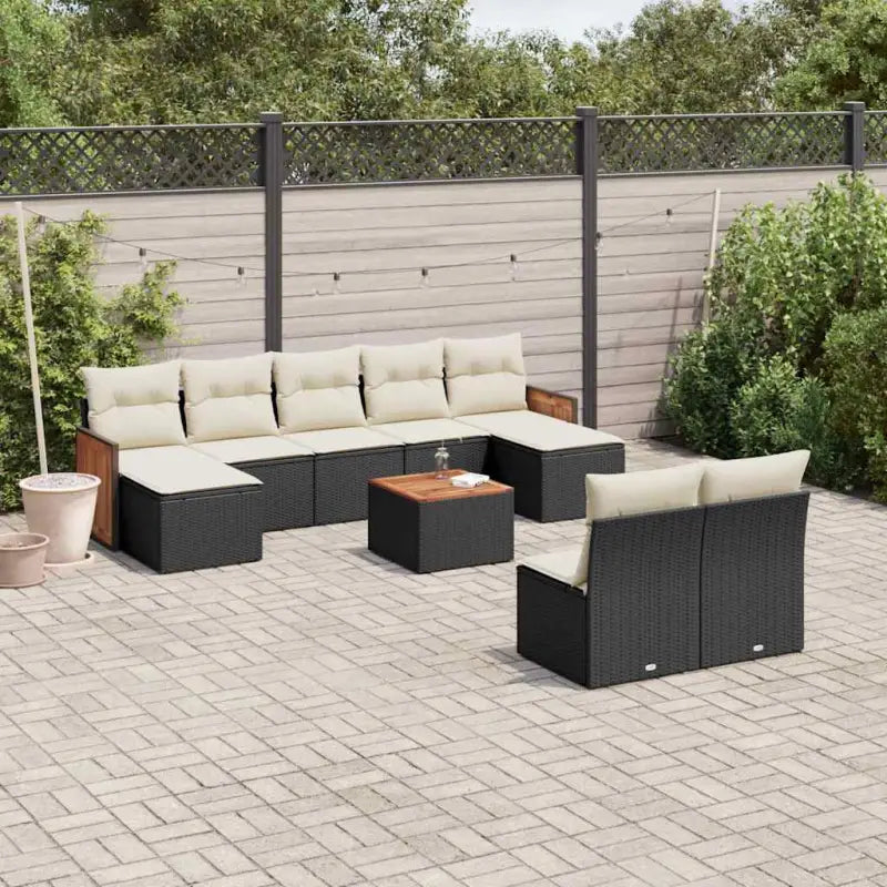 Grijze tuinset met gepoedercoat staal en waterdichte zak voor buiten - Zwart en crème / Met tafel - Tuinsets