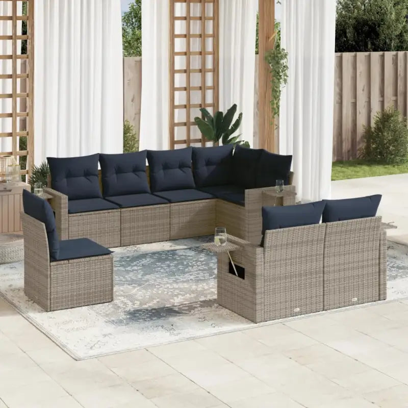 Grijze tuinset met waterdichte tas en gepoedercoat staal afmetingen - grijs en marineblauw / Zonder tafel - Tuinsets