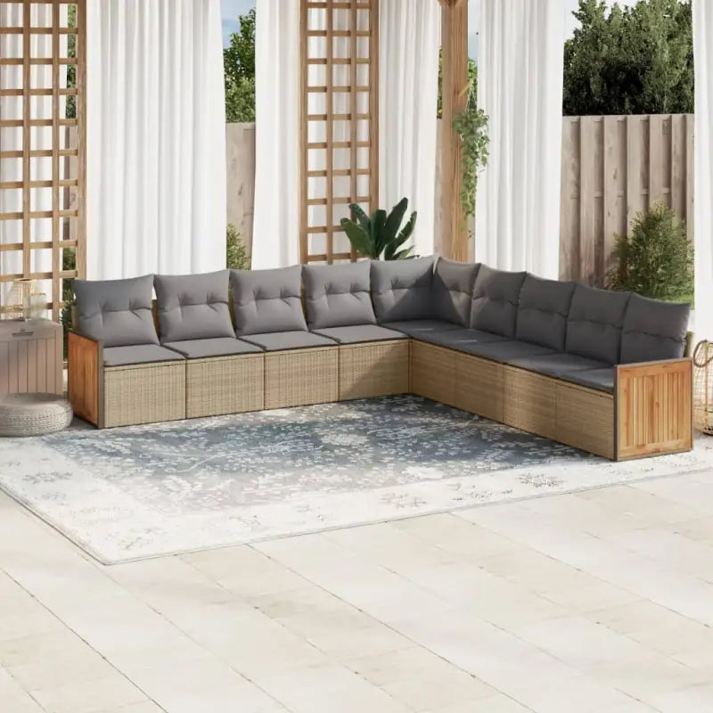 Grijze tuinset met waterdichte zak en gepoedercoat staal voor buiten - Beige en grijs / Zonder tafel - Tuinsets
