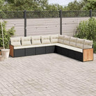 Grijze tuinset met waterdichte zak en gepoedercoat staal voor buiten - Zwart en crème / Zonder tafel - Tuinsets